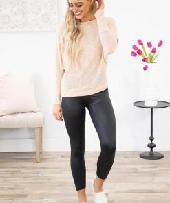 Reborn J Cream Dolman Sleeve Boatneck Long Sleeve Top