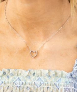 BOHO Love Silver Heart Charm Delicate Chain Necklace Accessories