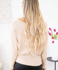 Reborn J Cream Dolman Sleeve Boatneck Long Sleeve Top