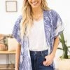 IJoah Dusty Blue Marble Print Kimono