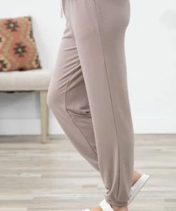 Zenana Bottoms Mocha Drawstring Waist Knit Joggers 8 Zenana Bottoms Mocha Drawstring Waist Knit Joggers