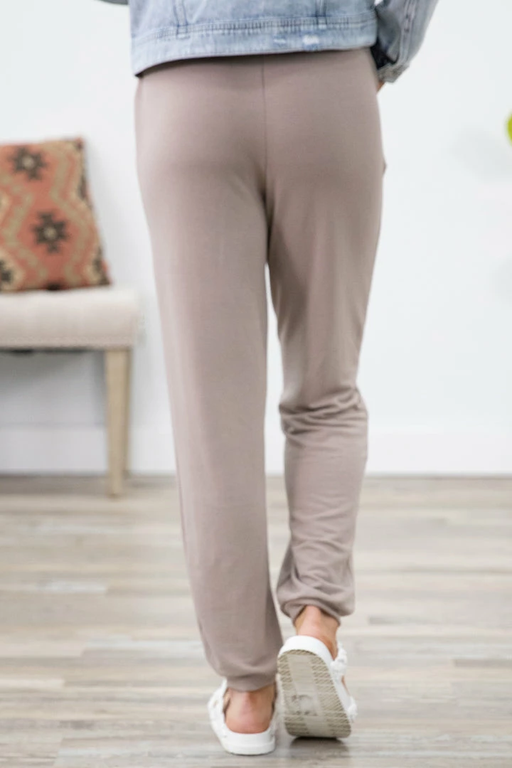 Zenana Bottoms Mocha Drawstring Waist Knit Joggers 6 Zenana Bottoms Mocha Drawstring Waist Knit Joggers