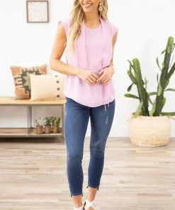 Naked Zebra TANK TOPS Orchid Tie Waist Tank 9 Naked Zebra TANK TOPS Orchid Tie Waist Tank