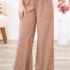 Mittoshop Chestnut Animal Print Wide Leg Pants