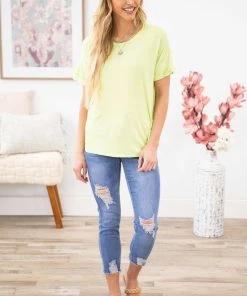 Blumin Apparel Neon Green Basic Short Sleeve Top 9 Blumin Apparel Neon Green Basic Short Sleeve Top