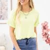 Blumin Apparel Neon Green Basic Short Sleeve Top