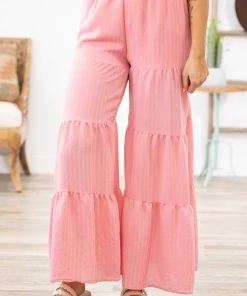 HyFve Bottoms Blush Tiered Pull On Palazzo Pant