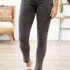 Vocal Apparel Bottoms Charcoal Acid Wash Pull On Leggings