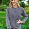 L&B Graphite Acid Wash Sweatshirt Tops