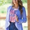 Must Have Pastel Blue Waterfall Front Tab Sleeve Blazer