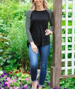 Hailey And Co Black And White Stripe Sleeve Elbow Patch Top 6 Hailey And Co Black And White Stripe Sleeve Elbow Patch Top