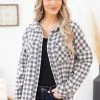 Heyson Grey And Cream Plaid Button Up With Pockets
