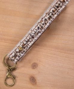 The Jewelry Junkie Accessories Tan Mini Leopard Print Leather Keychain