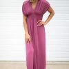 Emerald Berry Smocked Waist Ruched Sleeve Maxi 1 Emerald Berry Smocked Waist Ruched Sleeve Maxi