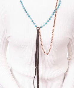 The Jewelry Junkie Turquoise Double Strand Necklace With Tassel