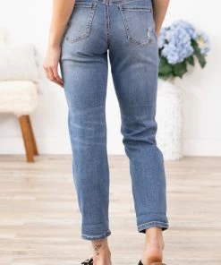Blue Age Medium Wash Cuffed Boyfriend Fit Jeans