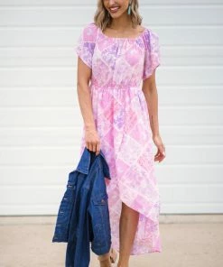 Andree By Unit Lavender And Pink Hi Lo Maxi Dress Dresses