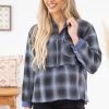 Heyson Charcoal And Blue Plaid 1/4 Zip Pullover 1 Heyson Charcoal And Blue Plaid 1/4 Zip Pullover