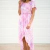 Andree By Unit Lavender And Pink Hi Lo Maxi Dress Dresses