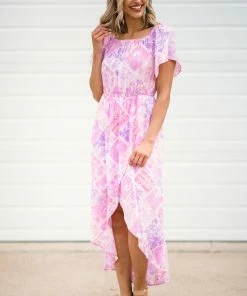 Andree By Unit Lavender And Pink Hi Lo Maxi Dress Dresses