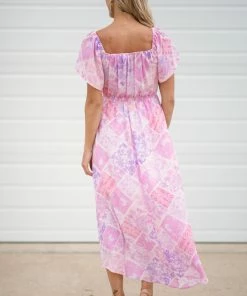 Andree By Unit Lavender And Pink Hi Lo Maxi Dress Dresses