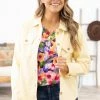 Love Tree Yellow Denim Jacket With Front Pockets Outerwear 1 Love Tree Yellow Denim Jacket With Front Pockets Outerwear