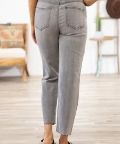 Rewash Charcoal Distressed Straight Leg Ankle Jeans 8 Rewash Charcoal Distressed Straight Leg Ankle Jeans