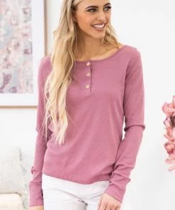 Orange Farm Mauve Crochet Black Long Sleeve Top