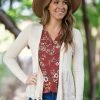Debut Cream Scalloped Crochet Lace Trim Cardigan