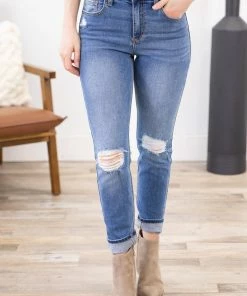 Sneak Peek Jeans With Knee Distressing