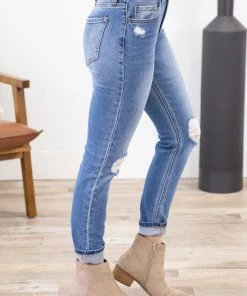 Sneak Peek Jeans With Knee Distressing