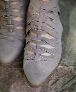 East Lion Mocha Faux Suede Bootie With Cutouts Shoes