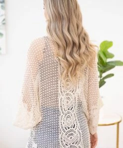 ADORA CARDIGANS Cream Crochet Cardigan