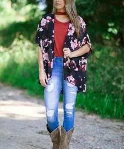 Hailey And Co Tops Rust Short Sleeve Top With Cutout Detail