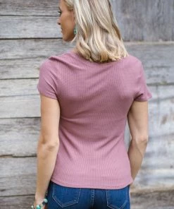 Gilli Tops Dusty Rose Rib Knit Asymmetrical Neckline Top 7 Gilli Tops Dusty Rose Rib Knit Asymmetrical Neckline Top