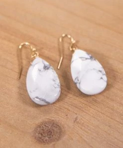 Essence NY INC Accessories Off White Teardrop Earrings