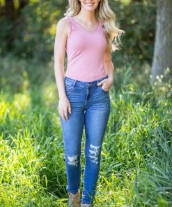 Yelete Pink Reversible Seamless Tank Top