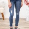 YMI Lightly Distressed High Rise Skinny Jean