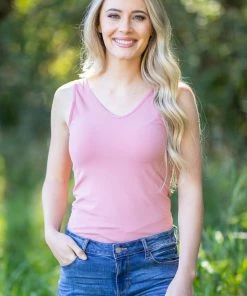 Yelete Pink Reversible Seamless Tank Top