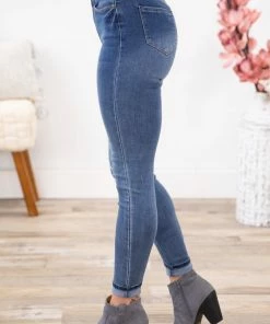YMI Lightly Distressed High Rise Skinny Jean