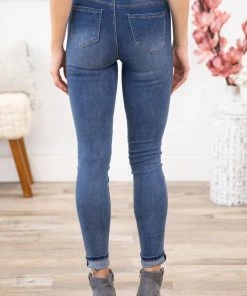 YMI Lightly Distressed High Rise Skinny Jean