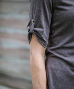 Perseption Mocha Roll Tab Sleeve Top With Button Detail 9 Perseption Mocha Roll Tab Sleeve Top With Button Detail