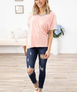 BIBI Baby Pink Multicolor Animal Contrast Top