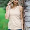 Doe & Rae Tan Stripe Criss-Cross Back Tank