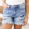 Kancan Distressed Patch Mom Shorts