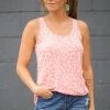 Zenana Tops Coral And White Ditsy Floral Print Tank 1 Zenana Tops Coral And White Ditsy Floral Print Tank
