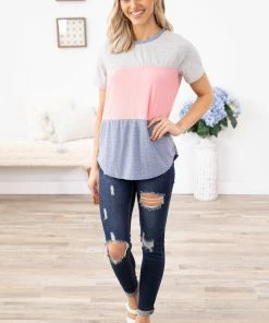 Perfect Peach Dusty Blue And Baby Pink Colorblock Top 10 Perfect Peach Dusty Blue And Baby Pink Colorblock Top