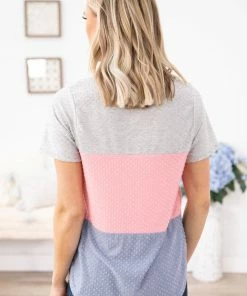 Perfect Peach Dusty Blue And Baby Pink Colorblock Top 11 Perfect Peach Dusty Blue And Baby Pink Colorblock Top