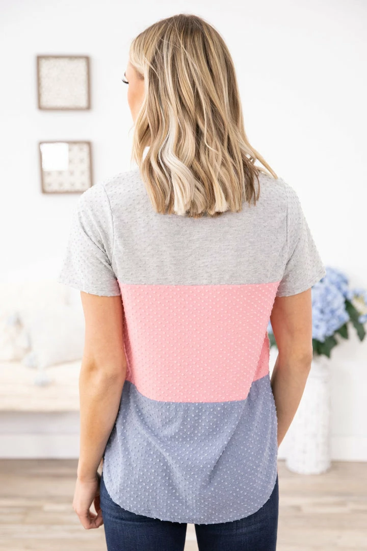 Perfect Peach Dusty Blue And Baby Pink Colorblock Top 7 Perfect Peach Dusty Blue And Baby Pink Colorblock Top