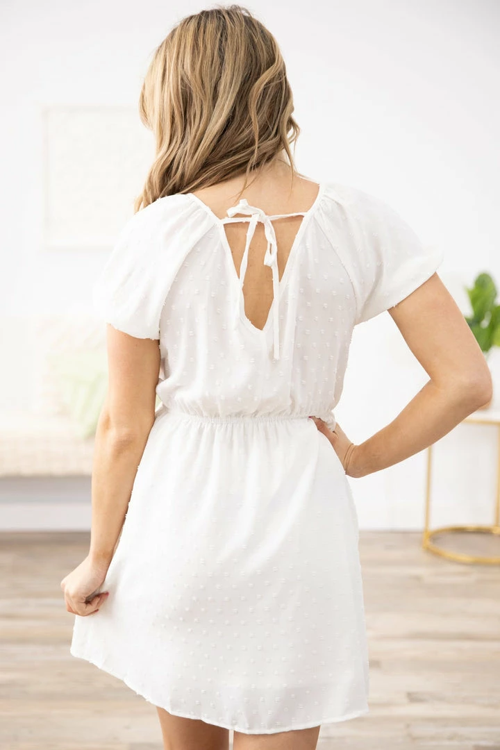 Staccato Off White Drawstring Waist V-Neck Dress 7 Staccato Off White Drawstring Waist V-Neck Dress